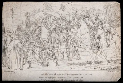 Saint Nilus. Etching by P. Boutrois after D. Zampieri, il Domenichino, 1641