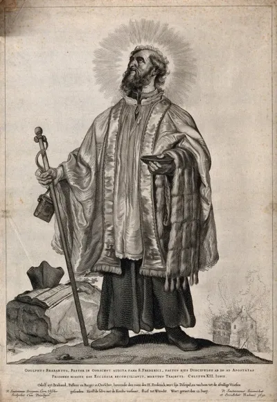 Saint Odulph. Engraving by P. Soutman after himself, 1650