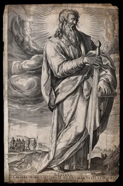 Saint Paul. Engraving by A. Collaert, 1592, after M. de Vos