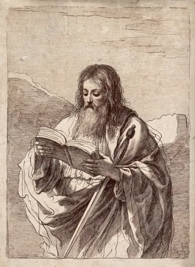 Saint Paul. Etching by F. Bartolozzi after G.F. Barbieri, il Guercino