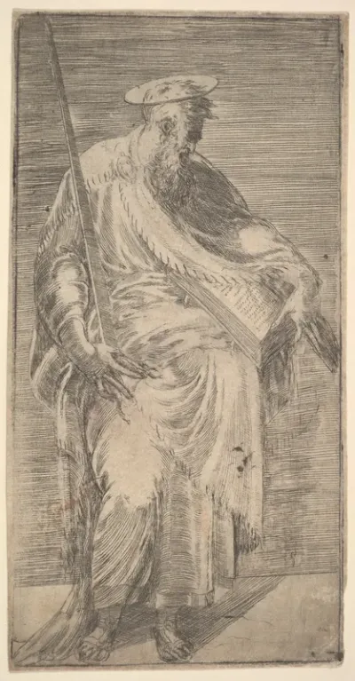 Saint Paul holding a sword and a  book, from Christ and the Apostles