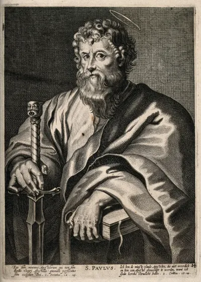 Saint Paul. Line engraving by N. Rÿckemans after Sir P.P. Rubens