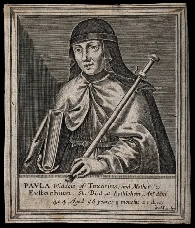 Saint Paula. Line engraving by W. Marshall
