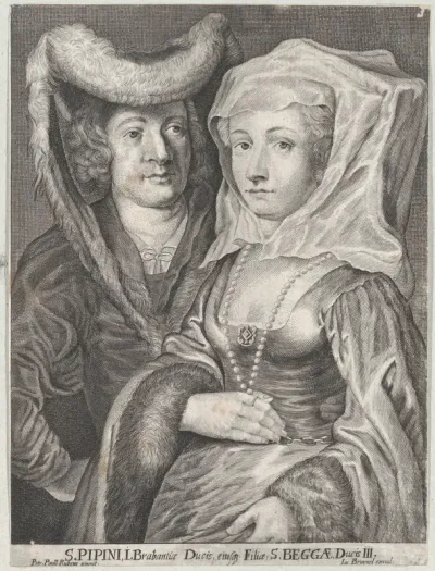 Saint Pepin I and his daughter, Saint Begga