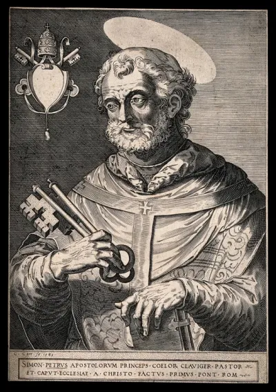 Saint Peter. Engraving attributed to C. Cort