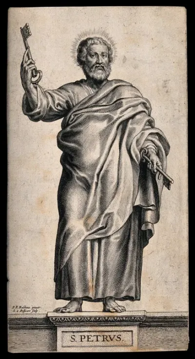 Saint Peter. Engraving by S.A. Bolswert after Sir P.P. Rubens