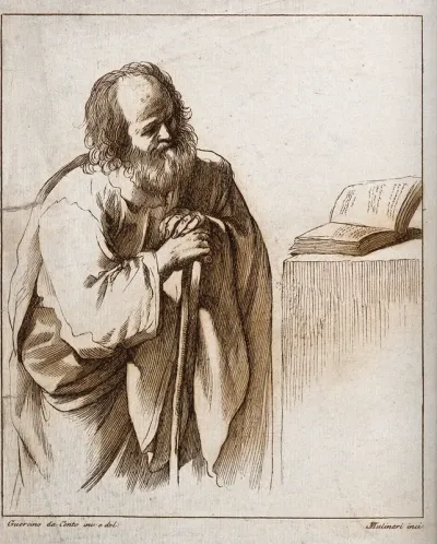 Saint Peter. Etching by S. Mulinari after G.F. Barbieri, il Guercino