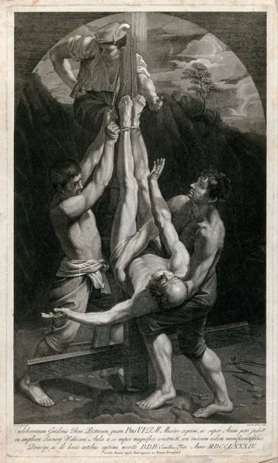Saint Peter is crucified upside down