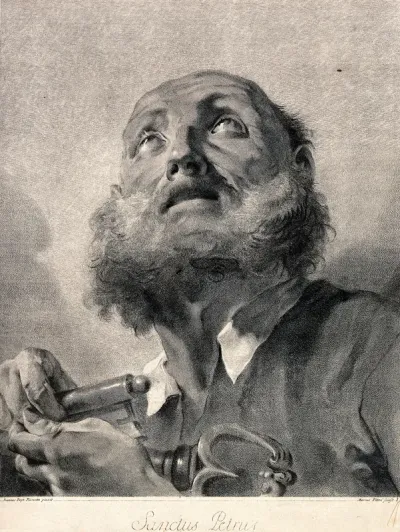 Saint Peter. Line engraving by M. Pitteri after G.B. Piazzetta