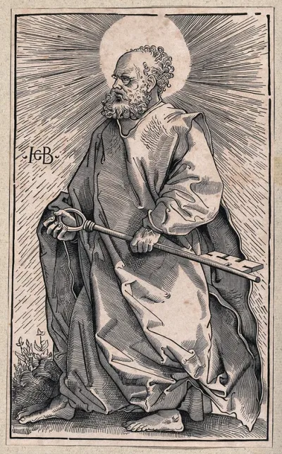 Saint Peter. Woodcut after H. Baldung Grien
