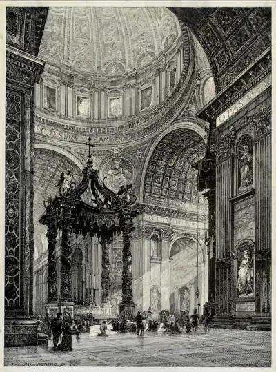 Saint Peter's Basilica, Rome, Italy, Interior View
