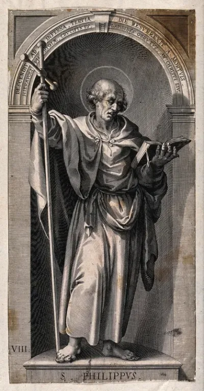 Saint Philip. Line engraving by L. Kilian, 1623, after J.M. Kager