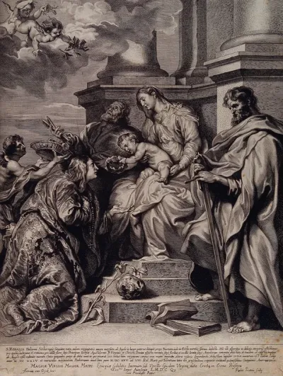 Saint Rosalia. Engraving by P. Pontius after Sir A. van Dyck