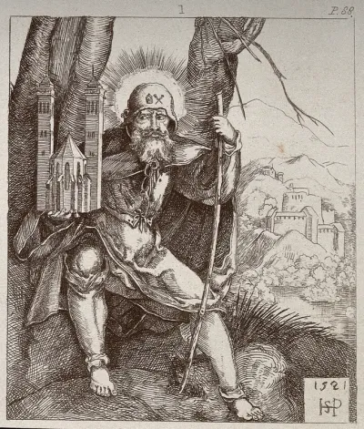 Saint Sebaldus. Engraving after S. Beham, 1521