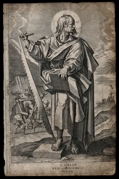 Saint Simon. Engraving by A. Collaert after M. de Vos
