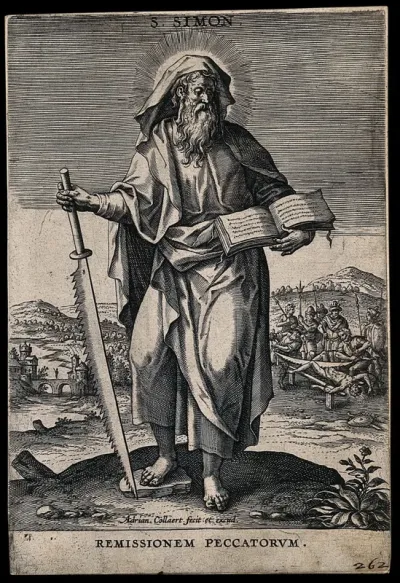 Saint Simon. Engraving by A. Collaert