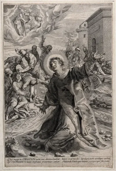 Saint Stephen. Engraving, 1570