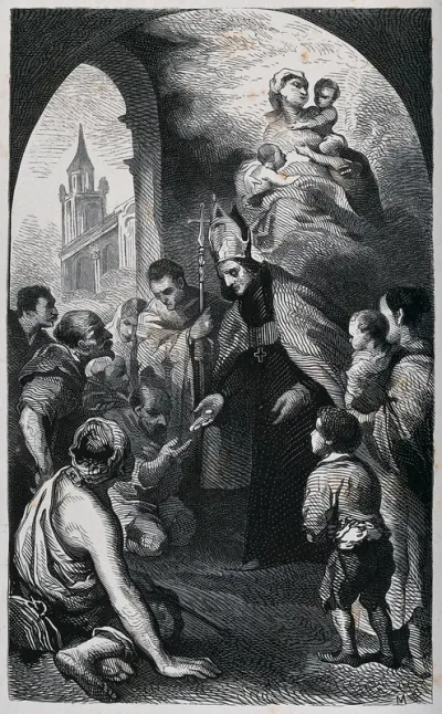 Saint Thomas of Villanova giving alms to the poor in Seville