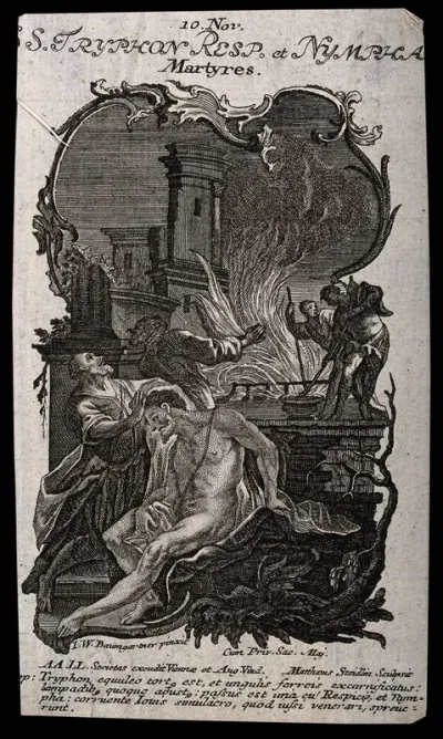Saint Tryphon. Engraving by J.M. Steudlin after J.W. Baumgartner