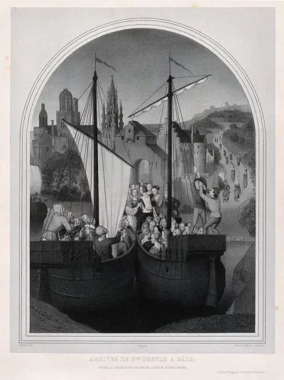 Saint Ursula arriving at Basel