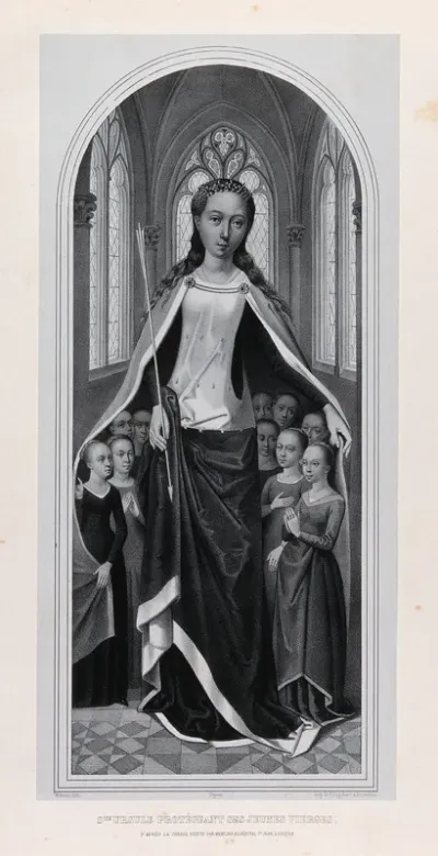 Saint Ursula. Lithograph by L.J. Ghémar after H. Memlinc