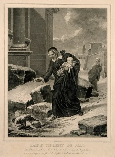 Saint Vincent de Paul: he rescues a baby abandoned in the snow