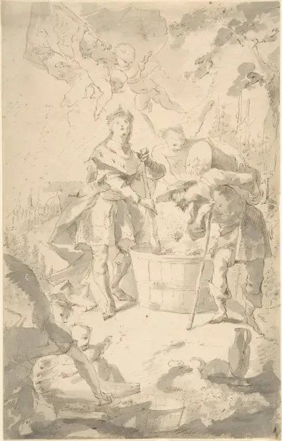 Saint Wenceslas at the Vintage, Attended by Angels and Putti