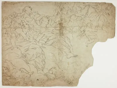 Saints, or Allegorical Figures and Putti on Clouds