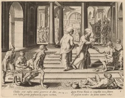Saints Peter and John Heal a Cripple at the Gate of the Temple
