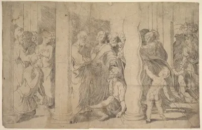 Saints Peter and John healing the Sick