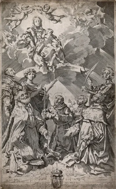 Saints protecting the city of Bologna intercede with the Virgin to save the city from the plague