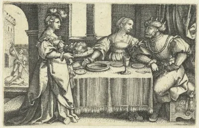 Salome brengt Herodias het hoofd van Johannes de Doper