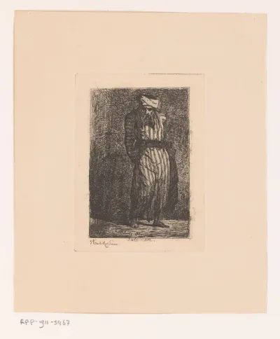 Salomon in gestreepte kledij
