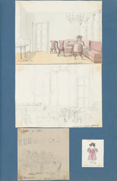 Salón grófky Odescalchi v Hirtnebergu. Môj salón v paláci Lobkowitz. Dámsky salón v paláci v Bratislave