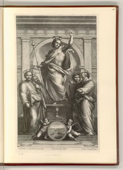 Salvator mundi mit Evangelisten