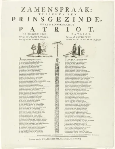 Samenspraak tussen een prinsgezinde en een patriot, 1787