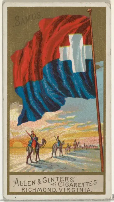 Samos, from Flags of All Nations, Series 2 (N10) for Allen & Ginter Cigarettes Brands