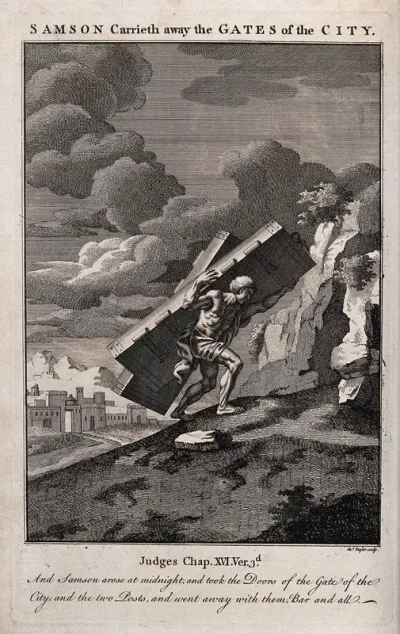 Samson carries the gates of Gaza up to the mount of Hebron