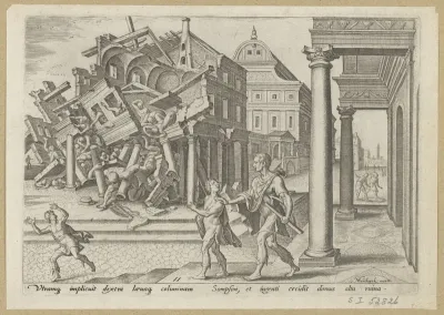 Samson Let Out of Prison And Destroying The Temple of The Philistines