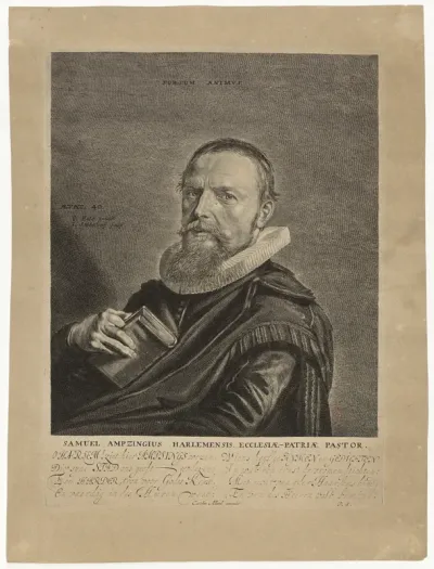 Samuel Ampzingius Harlemensis ecclesiae-patriae pastor. F. Hals pinxit. Carolus Allard excudit