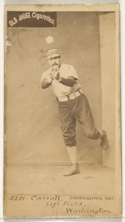Samuel "Cliff" Clifford Carroll, Left Field, Washington Nationals, from the Old Judge series (N172) for Old Judge Cigarettes