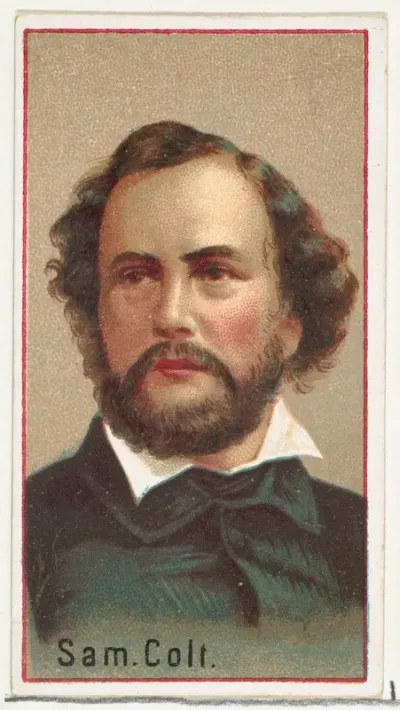 Samuel Colt, printer's sample for the World's Inventors souvenir album (A25) for Allen & Ginter Cigarettes
