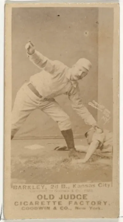 Samuel E. "Sam" Barkley, 2nd Base, Kansas City Cowboys, from the Old Judge series (N172) for Old Judge Cigarettes