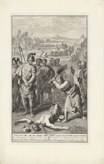 Samuel hakt Agag aan stukken