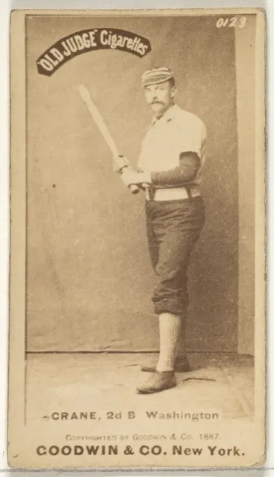 Samuel "Sam" Newhall Crane, 2nd Base, Washington Nationals, from the Old Judge series (N172) for Old Judge Cigarettes