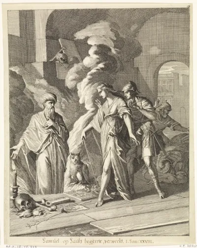 Samuel verschijnt aan Saul bij de heks van Endor
