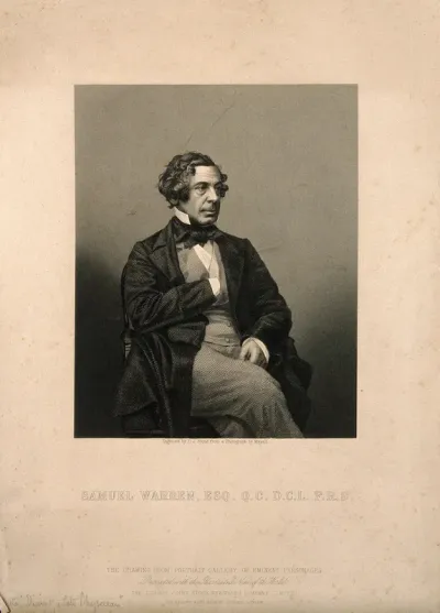Samuel Warren. Engraving by D. J. Pound, 1860, after J. Mayall