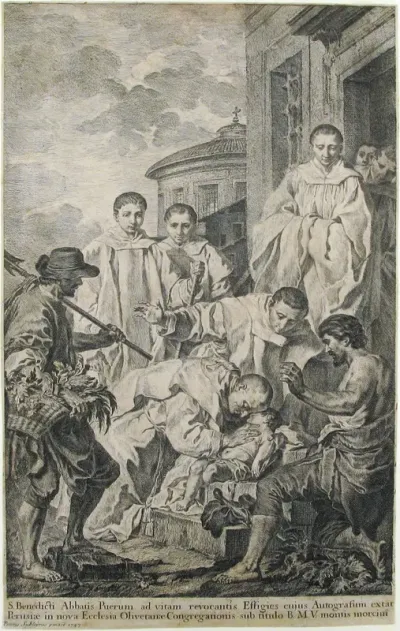 San Bendetto resuscita un fanciullo