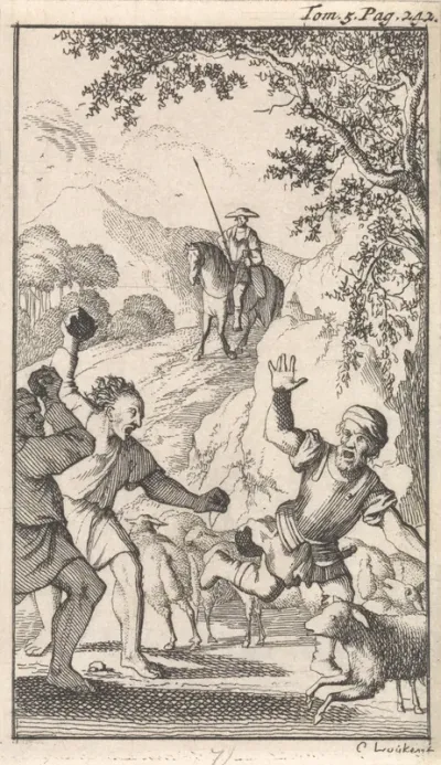 Sancho door herders met stenen bekogeld