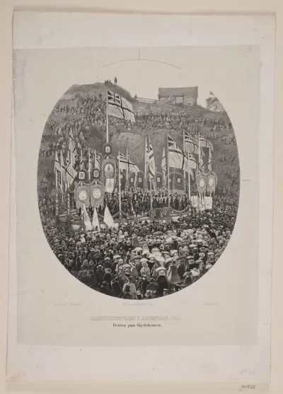 Sangerfesten i Arendal 1859. Festen på Skydebanen.